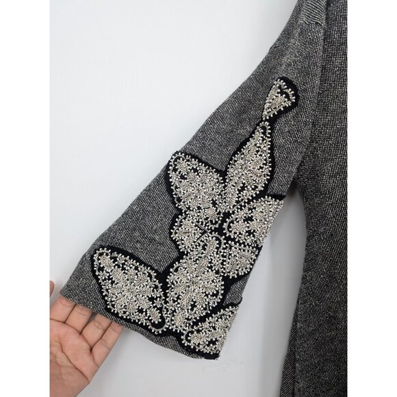 Ecote Kimono Cardigan Size S Embellished Open Front Boho Festival Tweed Eclectic - Picture 5 of 10